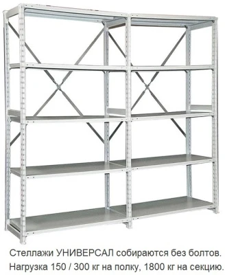 Стеллаж металлический ТСУ 2.2.5-150